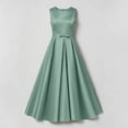 thumbnail image 6 of LEKWK Girls Maxi Dress Satin Sleeveless Crewneck A Line Princess Dress Elegant Flowy Evening Gown with Bow Waist for Wedding Guest Prom Performance Party 0-15Y, 6 of 6