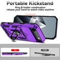 thumbnail image 3 of ELEHOLD Rugged Case for iPhone 17 Air Heavy Duty Case with Slide Camera Lens Cover 360° Rotation Ring Holder Kickstand Magnetic Shockproof Protective Case for iPhone 17 Air,Purple, 3 of 10