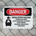 thumbnail image 5 of (2 Pack) Inhalation Hazard Vapors Toxic OSHA Danger Sign 18 Inch X 12 Inch Indoor / Outdoor Rust-Free Aluminum Metal Signs for Workplace, Workshop, and Construction Site, Made in the, 5 of 8