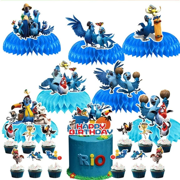 Rio Party Decor Supplies Honeycomb Centerpieces Table Toppers Cake Toppers Decorations for Birthday