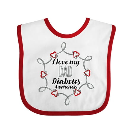 

Inktastic I Love My Dad Diabetes Awareness Gift Baby Boy or Baby Girl Bib