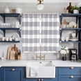 thumbnail image 2 of Curtains 84 Inches Long 2 Panels, Grey Stripe Grommets Window Treatment Curtain, Modern Simple Geometric White Striped Thermal Curtains Drapes for Living Room/Bathroom, 2 of 9