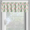 thumbnail image 4 of Ambesonne Geometric Valance & Curtain, Christmas Toned Shapes, 55"x30", Green White and Dark Pink, 4 of 7