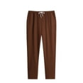 thumbnail image 2 of Viikei Men's Soft Touch Sweatpants Comfort,Men Solid Color Casual Fashion Elastic Waist Loos Wide Leg Pants Straight Pants Coffee XXXL, 2 of 6