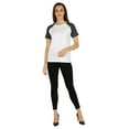 thumbnail image 5 of Inkmeso Womens Raglan Short Sleeve T-Shirt Regular Fit Casual Solid Basic Tee T-Shirts, 5 of 7