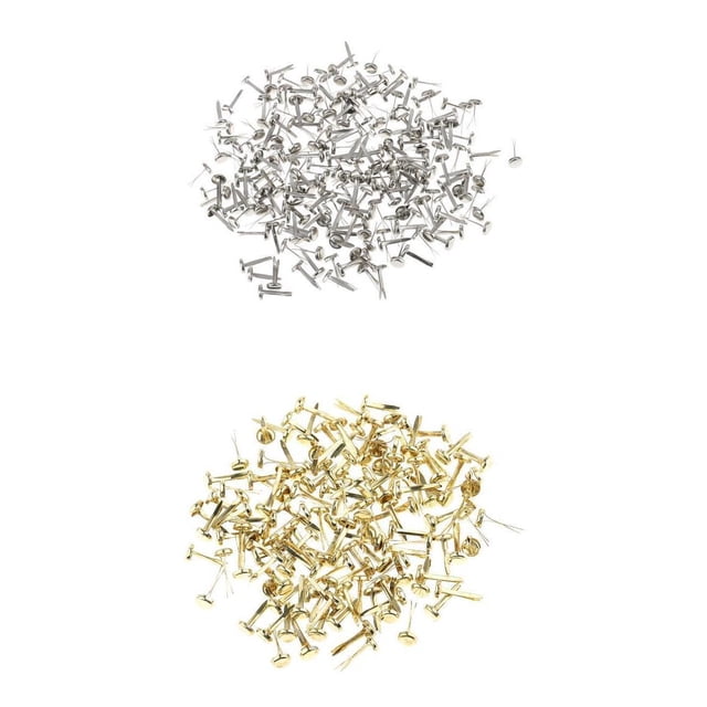 GUOOL 400pcs Metal Iron Brad Paper Fastener Decorative Brads for Craft Gold