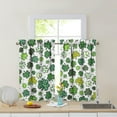 thumbnail image 4 of St Patricks Day Kitchen Curtains Valances 3 Piece Set,Spring Lucky Clover Shamrock Polka Dot Rod Pocket Kitchen Tier Curtain over Sink Window,Cute Farmhouse Cafe Curtains for Holiday Decor 36 Inch, 4 of 6