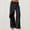 Black, variant on YHAJDS Women's Winter Trousers,Straight Leg Pants Pants for Women Striped Solid Color Loose Wide Leg Pants with Buttons Zipper High Waist Wrinkle Dress Pants