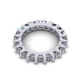 thumbnail image 3 of Natural 3.35Ct Princess Cut Diamond U-Bar Setting Women's Anniversary Wedding Eternity Band Ring Solid 10k White Gold G-H I1, 3 of 3