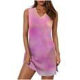 thumbnail image 2 of mfyjkho Vestidos de verano para mujer, Vestido de verano sin mangas con cuello en V y estampado de moda para mujer Vestidos de fiesta para mujer xxxl, 2 of 7