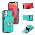 thumbnail image 3 of Nalacover Crossbody Wallet Case for iPhone 12 mini, [6 Card Slots] Leather Purse Phone Case Luxury Buckle Closure Card Holder Shoulder Strap Handbag Case Women For iPhone 12 mini, Green, 3 of 11