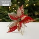 thumbnail image 2 of Árbol de Navidad Adornos decorativos Decoración del árbol de Navidad rojo Flor artificial Flor de pascua dorada Brillo Flores de Navidad, 2 of 4