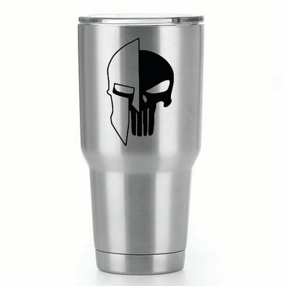 Spartan Punisher Helmet |Single Yeti Decal | 3-Inch Black Vinyl Decal