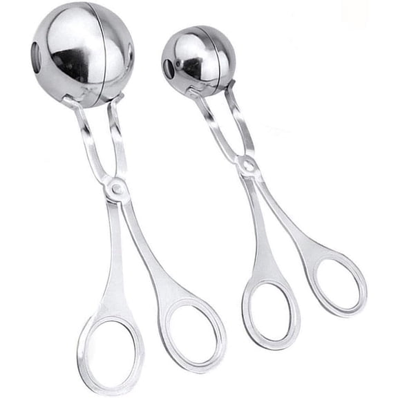 Craft Professional Meatballs With Ease, 2-Piece Non-Stick Stainless Steel Baller Set, Ideal For Kitchen Cooking, 1.38" & 1.78" Size Options