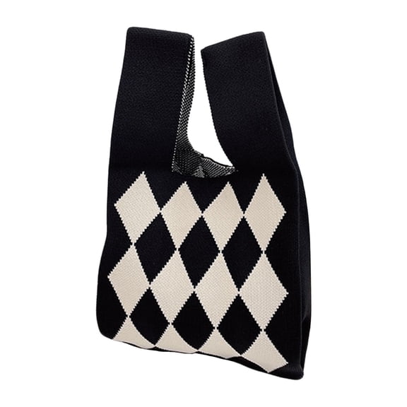 Yunhgft Women's Knit Tote Bag Elegant Lightweight Purse Large Capacity Shopping Bags for black