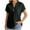 Black, variant on ZQUUVOU Women's Casual Short Sleeve Shirt Cotton Linen V-Neck Botton Down Solid Color Shirt Top Blouse With Pockets Black