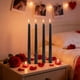 thumbnail image 4 of Velas Cónicas Bañadas En Parafina Juego de 4 velas cónicas galvanizadas negras de cera de poste largo para decoración romántica de bodas y restaurantes. JASKFLY, 4 of 9