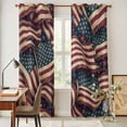 thumbnail image 3 of Independence Day Kitchen Curtains Window Panels, Red Blue USA Flag Retro Patriotic Stars Stripes Insulated Window Treatment Curtain, Grommet Curtains for Bedroom/Living Room, 2 Piece 42"Wx84"L, 3 of 8