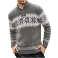 thumbnail image 2 of BONIXOOM Fall Sweaters Modern Fit Sweater Pullover Christmas Crew Neck Sweater Men Gray 2XL(US:12), 2 of 8
