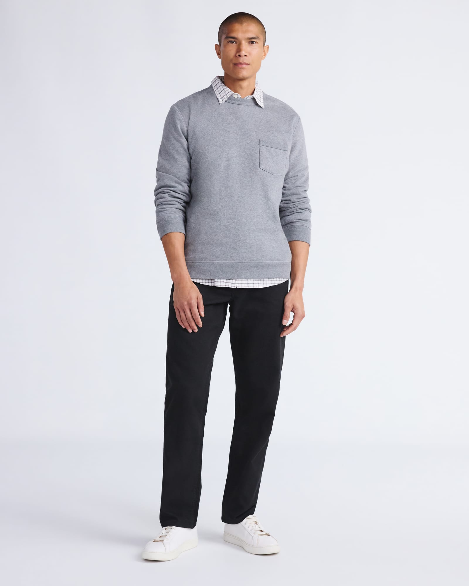Free Assembly Men's Fleece Crewneck Sweatshirt with Long Sleeves, Sizes XS-3XL