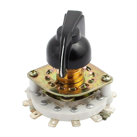 KCZ 2 Pole 5 Position 12 Terminal Band Channel Rotary Switch Selector with Cap