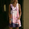 thumbnail image 6 of Summer Dresses for Women 2026 Plus Size Floral Printed V-Neck Sleeveless Casual Loose Summer Vacation Beach Sundresses with Pockets, 6 of 8
