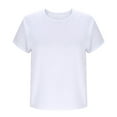 thumbnail image 6 of ZyeKqe Womens T Shirts Plain Short Sleeve Shirts Round Neck Tops Solid Color Basic Summer Tees, 6 of 7