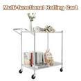 thumbnail image 3 of Huisuilinss Heavy Duty Tiered Rolling Utility Cart on Wheels,Commercial Grade Utility Cart,Metal Serving Cart with Wire Shelving and Handle Bar for Kitchen, Office, Hardware, 3 of 7