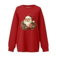 thumbnail image 5 of Lorytime Oversized Sweatshirt for Women Christmas Santa Claus Plush Shirt Crew Neck Long Sleeve Pullover Loose Tops, 5 of 5