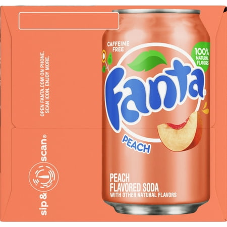 Fanta Peach Soda Pop Fridge Pack, 12 fl oz, 12 Pack Cans