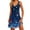 Blue, variant on Women's Fashionable V-Neck Dress, Sleeveless Casual Summer Wear with Allover Print, Lightweight Fabric for Beach Days and City Exploration,Blue L