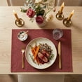 thumbnail image 3 of Sm:)e Dark Red Placemats 12 x 18 Inch Set of 6, Seasonal Washable Kitchen Dining Table Decoration for Home Party,240g（0.53lb）, 3 of 7