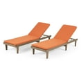 thumbnail image 6 of Noble House Nadine Outdoor Wood Lounge Cushion (Set of 2) Gray/Rust Orange, 6 of 6