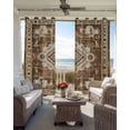 thumbnail image 4 of Brown Boho Blackout Curtains 45 Inches Long for Bedroom, Retro Western Rustic Ethnic Tribal Patterns Thermal Insulated Room Darkening Black Out Window Curtain Panels Grommet Drapes for Living Room, 4 of 8