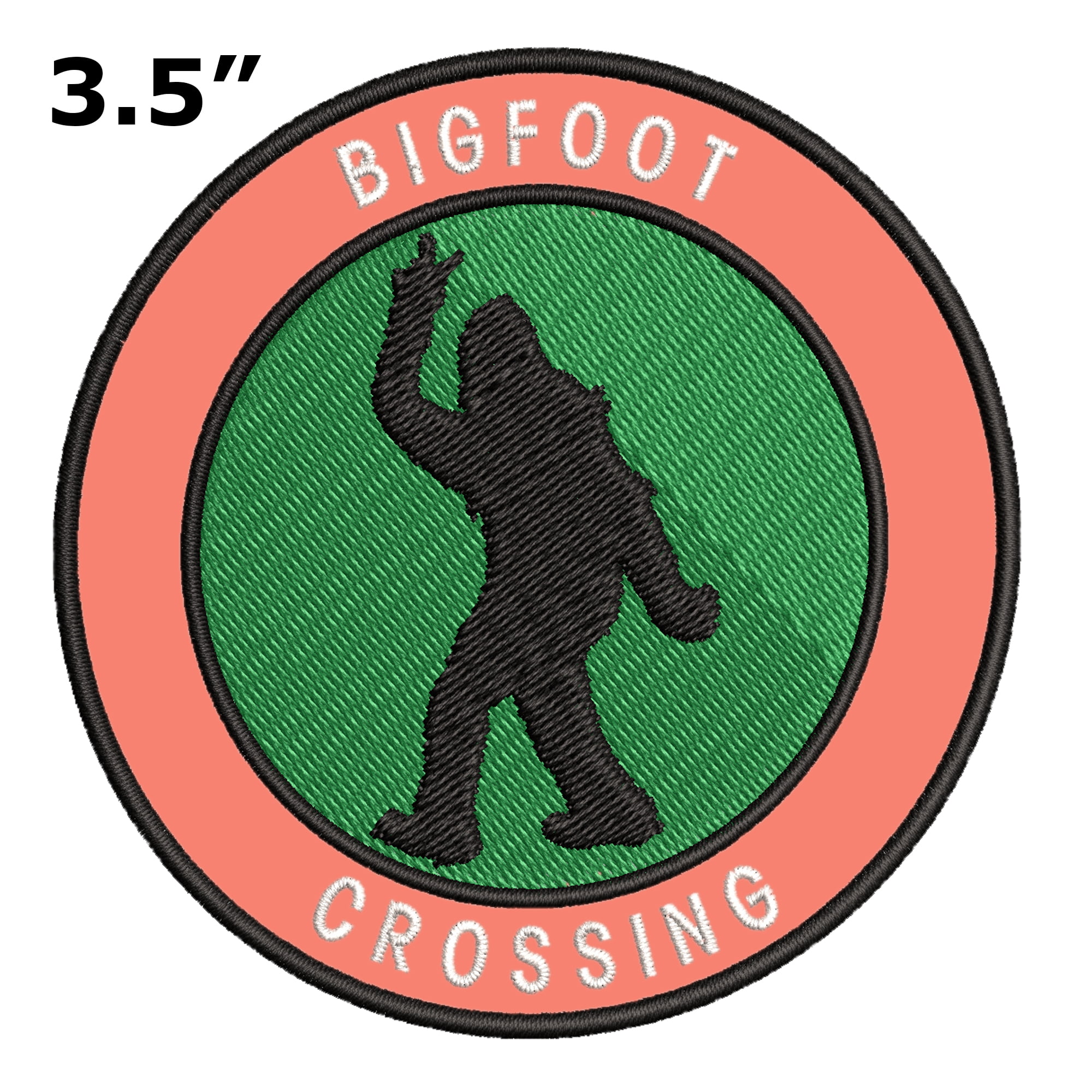 Bigfoot crossing embroidered patch iron on Big Foot crossing