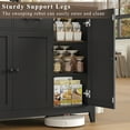 thumbnail image 6 of Hiphuta 55" Wide Buffet Cabinet with 2 Drawers & Adjustable Shelves, Modern Coffee Bar Cabinet with 2 Drawers and Sturdy Base for Living Room, Black, 6 of 8