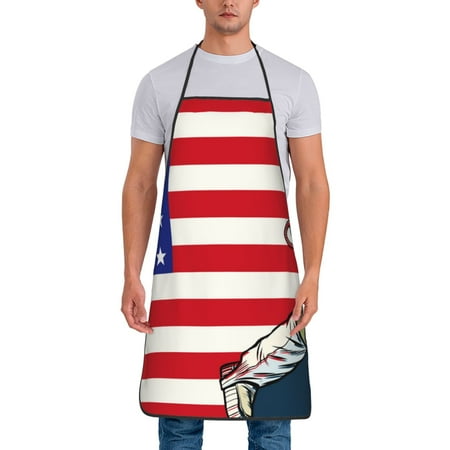 

Gaeub American Astronaut Runs Forward Print Apron for Men and Women Waterproof Apron for Cooking Dishwashing Lab Butcher Dog Grooming
