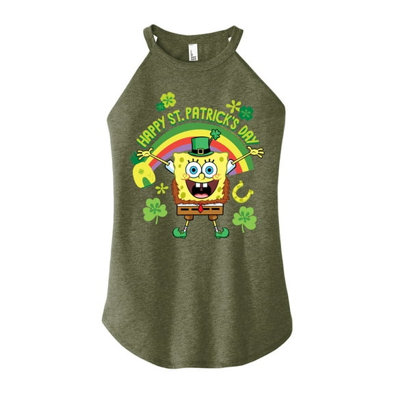 SpongeBob SquarePants - Spongebob Happy St. Patricks Day - Juniors High Neck Tank Top