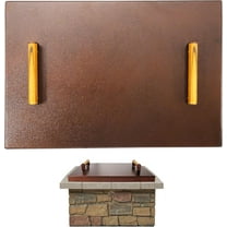 FEBTECH 22.6" Fire Pit Lid Rectangle - 16 Gauge Carbon Steel FirePit insert Cover with 2 Heat Resistant Wooden Handles - Fire Pit Accessories Ideal for Outdoor Fireplace.