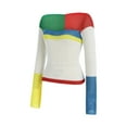 thumbnail image 6 of Qiylii Women Hollow Out Knitwear, Variegated Color Square Collar Crop Tops, 6 of 6