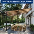 thumbnail image 3 of Perfect Garden 10' x 10' Wall-Mounted Pergola Gazebo, Powder-Coated Steel Frame, Polycarbonate Roof, 3 of 10