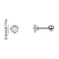 thumbnail image 4 of 1 Pair Stud Earrings for Women Cubic Zirconia Stainless Steel Hypoallergenic Medium Stud Earrings Non Tarnish Gift Jewelry by PALIFEUR, 4 of 7