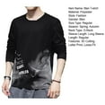thumbnail image 7 of Pink Season O-Neck Long Sleeve Men T-shirt Outdoor Letter Flying Birds Print Loose Pullover Top Daily Clothing, 7 of 7