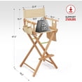 thumbnail image 3 of Upgraded 31" Height Tall Director Chair Folding Artist Makeup with Replacement Cover Apricot Canvas, Storage Side Bags, Portable Footrest, Support 250 lbs,Solid Hardwood & Polyester Wood, 3 of 18