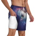 thumbnail image 3 of Picia Planets Stars And Galaxies pattern Mens Swim Trunks with Compression Liner Stretch Beach Shorts Quick Dry with Zipper Pockets No-Chafing Board Shorts-Large, 3 of 9