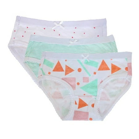 

Feathers Girls Mod Print Tagless Briefs Underwear Super Soft Panties 3-Pack size: 6