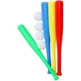 Kids Baseball Bat, Plastic Bat & Ball Set, 3 Baseball Bats and 3 Balls Combo Set Baseball Toy