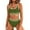 Army Green, variant on Hontri Bikinis Set Women's Two Swimsuit High Waisted Contrasting Colors Bikini Sets Double Shoulder Bathing Suits for 2024 Army Green L