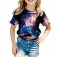 thumbnail image 4 of Space Shirts for Boys 3D Print Graphic Tees Short Sleeve Casual Loose Crewneck T-Shirt Funny Colorful Shirt Soft and Breathable Summer Clothes Navy 8-9 Years, 4 of 4