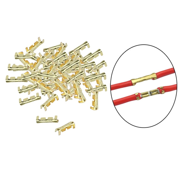 Terminales de crimpado DYNWAVEMX de latón para coche U de 0.5-1.5 mm con 50 pcs